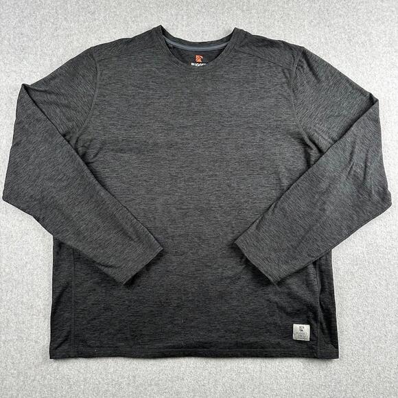 Rugged Elements Mens XL Charcoal Gray Long-Sleeve Crewneck Shirt Durable Utility - Picture 1 of 6